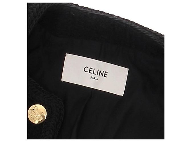 Chaqueta corta de lana negra Céline - vista 5