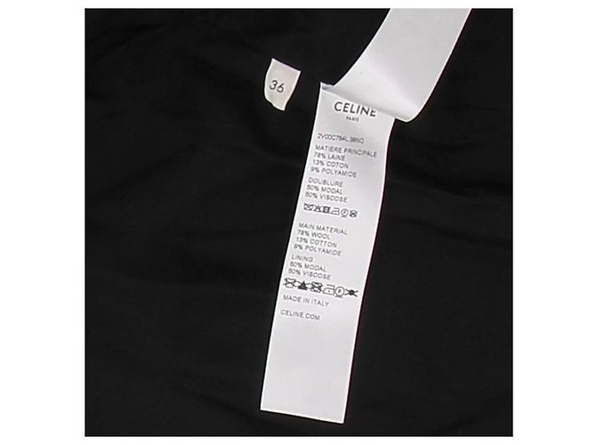 Chaqueta corta de lana negra Céline - vista 6