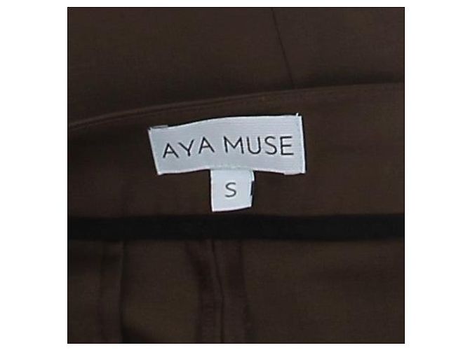 Autre Marque Pantalones de lana marrones AYA MUSE - vista 5