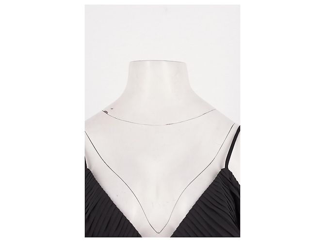 Autre Marque BARDOT Schwarzes kurzes Kleid mit Plissee Rüschen - Ansicht 5
