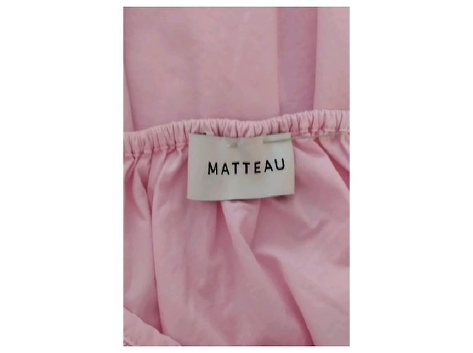Autre Marque MATTEAU Rosa Baumwollkleid mit Spaghettiträgern - Ansicht 7