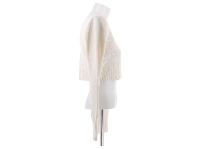Camisola curta de lã branca Max Mara - vista 3