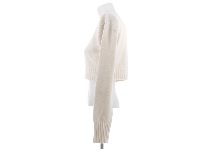 Camisola curta de lã branca Max Mara - vista 4