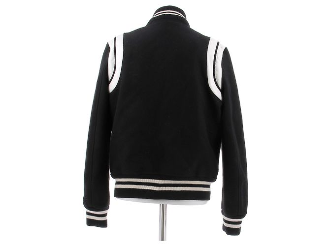 Autre Marque SAINT LAURENT Black Wool Bomber Jacket - view 2