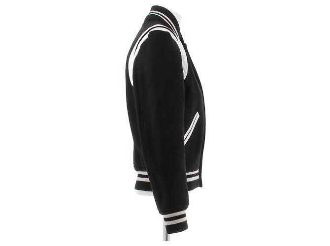 Autre Marque SAINT LAURENT Black Wool Bomber Jacket - view 3