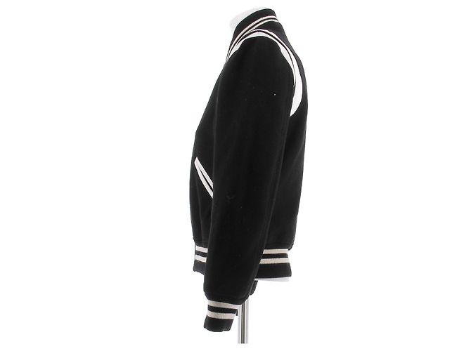 Autre Marque SAINT LAURENT Black Wool Bomber Jacket - view 4
