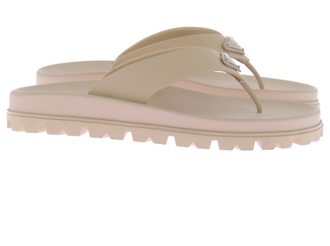 Sandali Prada beige in gomma taglia 39 - vista 3