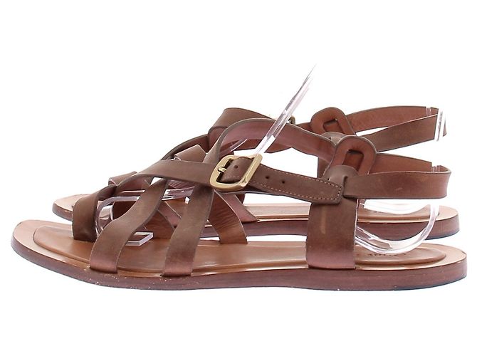 Sandali bassi in pelle marrone Céline - vista 3