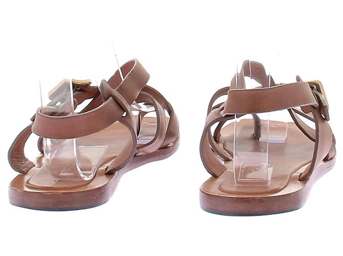 Sandali bassi in pelle marrone Céline - vista 5