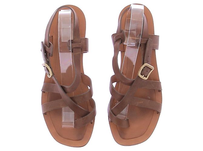 Sandali bassi in pelle marrone Céline - vista 6