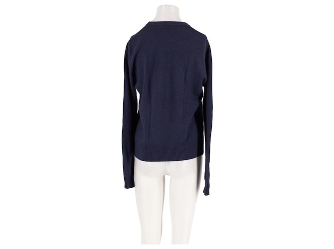 Forte Forte Wollpullover in Marineblau mit Rundhalsausschnitt - Ansicht 2