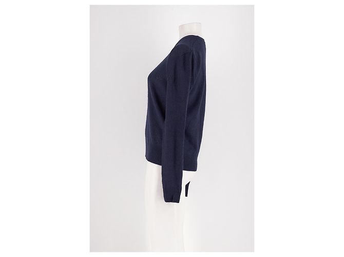Forte Forte Wollpullover in Marineblau mit Rundhalsausschnitt - Ansicht 3