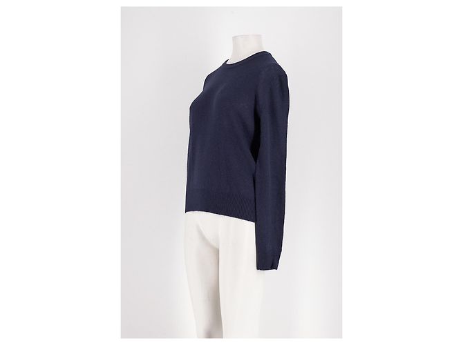 Forte Forte Wollpullover in Marineblau mit Rundhalsausschnitt - Ansicht 4