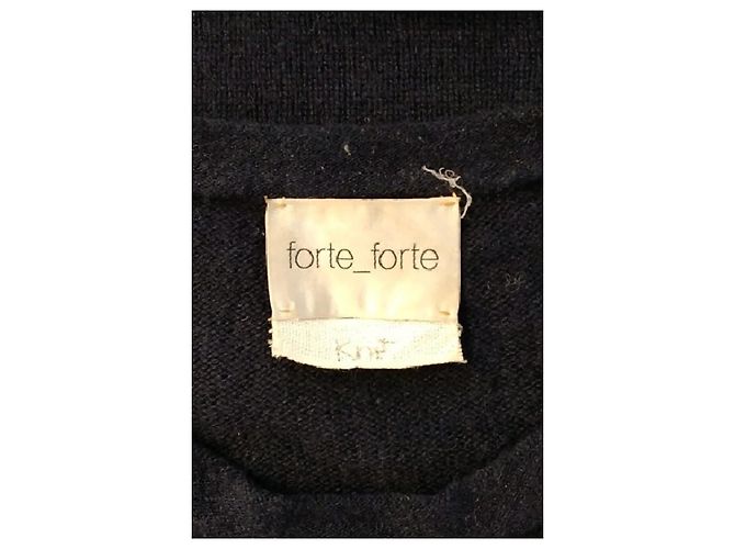 Forte Forte Wollpullover in Marineblau mit Rundhalsausschnitt - Ansicht 7