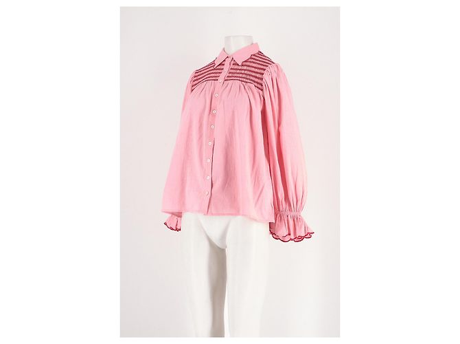 Autre Marque Camisa de algodón rosa - vista 4