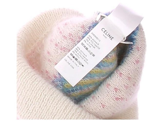 Céline Bonnet multicolore en mohair et alpaga - view 3