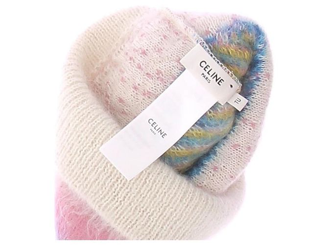 Céline Bonnet multicolore en mohair et alpaga - view 4