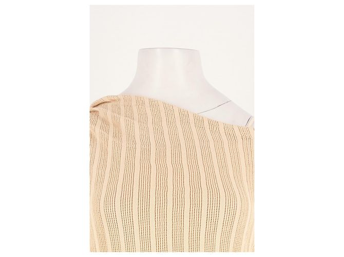 Autre Marque Vestido largo de algodón beige con rayas DISSH - vista 5