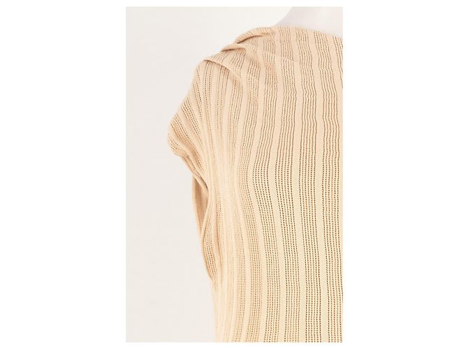 Autre Marque Vestido largo de algodón beige con rayas DISSH - vista 6
