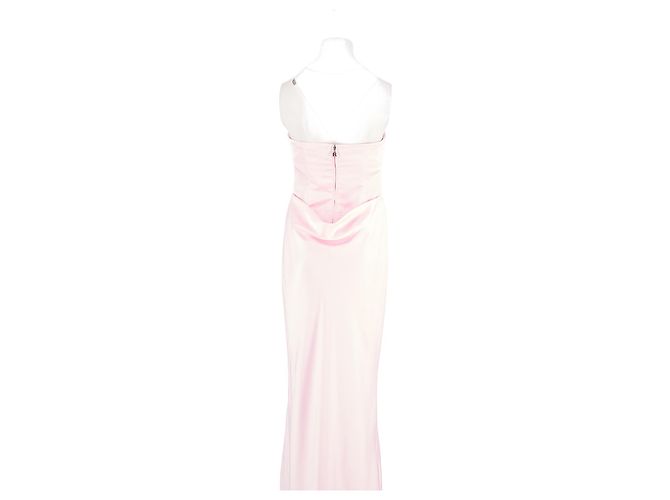 Rotate Langes rosa Kleid mit drapiertem Herz-Ausschnitt - Ansicht 2