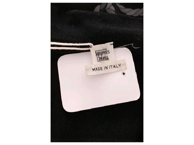 Hermès Seiden-Cardigan Kimono Schwarz - Ansicht 7