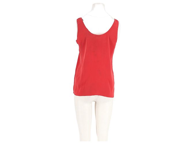 Top sem mangas vermelho de corte reto Equipment - vista 2