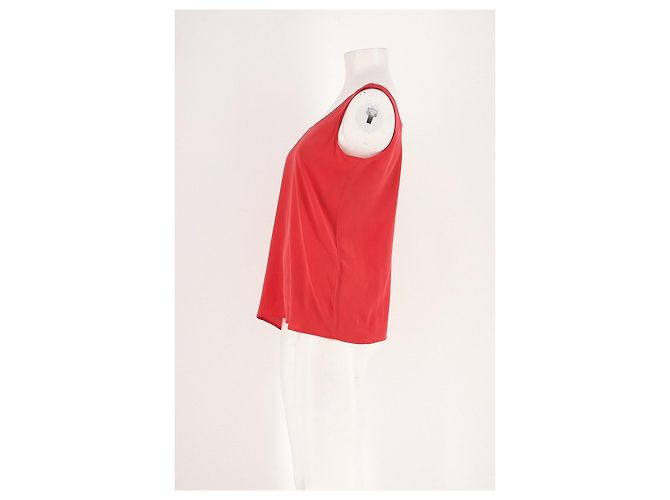 Top sem mangas vermelho de corte reto Equipment - vista 3