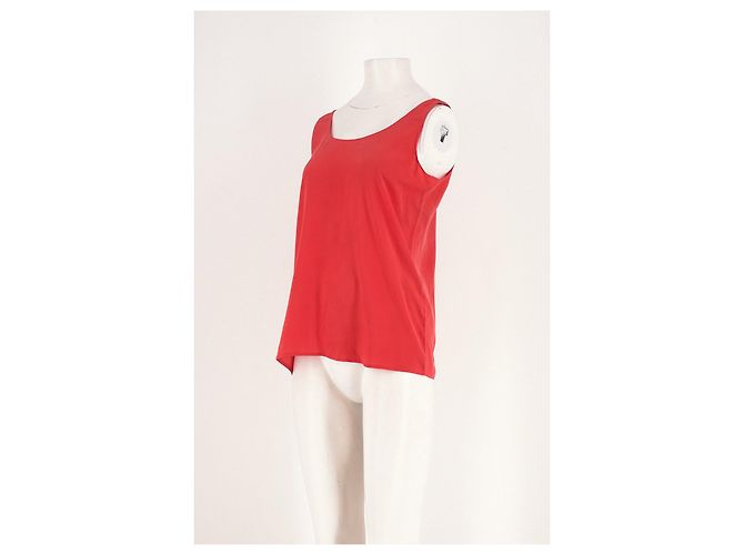 Top sem mangas vermelho de corte reto Equipment - vista 4