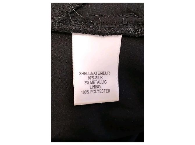 Autre Marque Vestido ERIN FETHERSTON de seda negro con rayas plateadas - vista 6