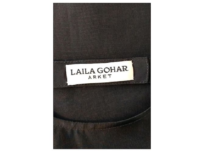 Autre Marque ARKET Graues Seidenkleid mit Spitzenbesatz - Ansicht 7