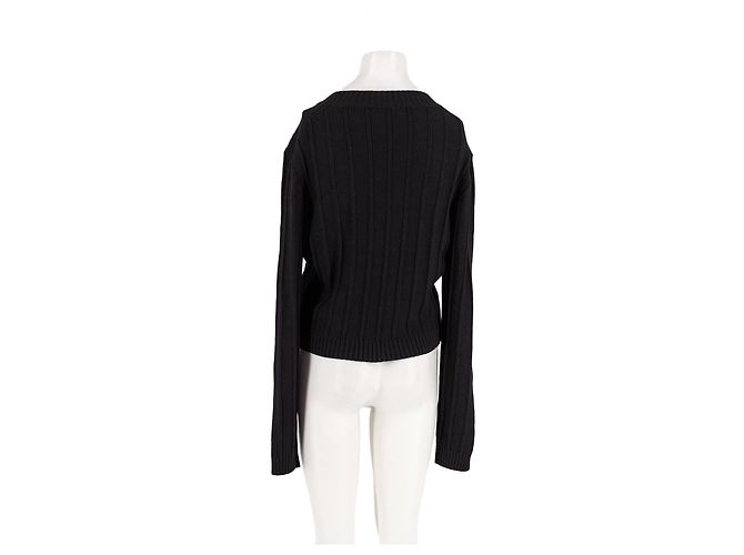 Autre Marque ATTIRE THE STUDIO Schwarzer Wollpullover Rundhals - Ansicht 2