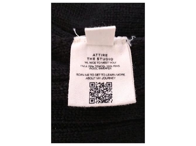 Autre Marque ATTIRE THE STUDIO Schwarzer Wollpullover Rundhals - Ansicht 8