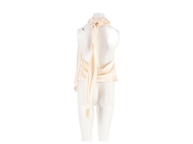 Autre Marque Top sin mangas de seda blanco ATTIRE THE STUDIO Cuello alto - vista 2