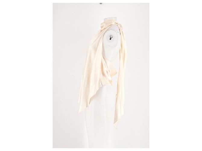 Autre Marque Top sin mangas de seda blanco ATTIRE THE STUDIO Cuello alto - vista 3