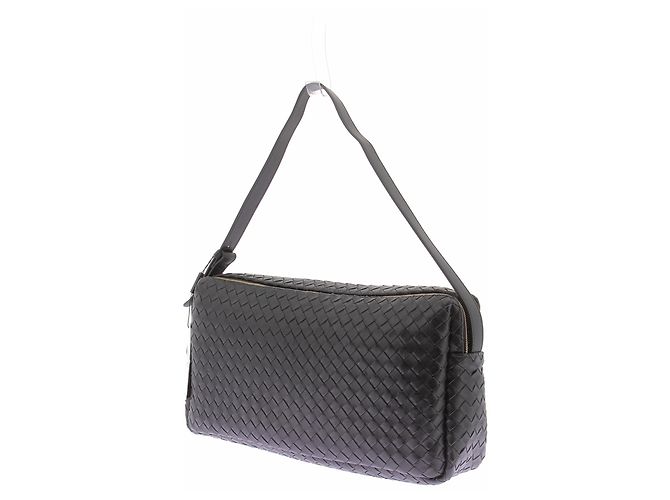 Autre Marque Bolsa de couro trançado preto - vista 2