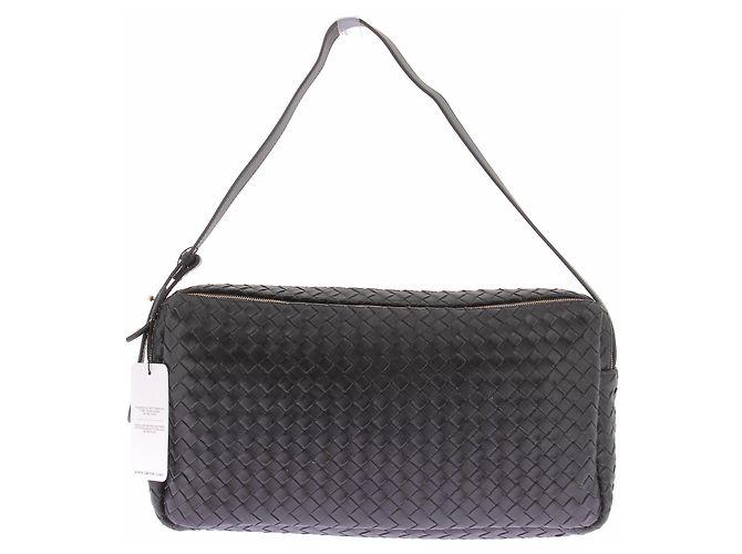 Autre Marque Bolsa de couro trançado preto - vista 3