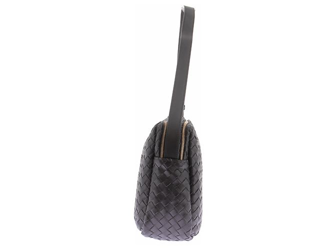 Autre Marque Bolsa de couro trançado preto - vista 5