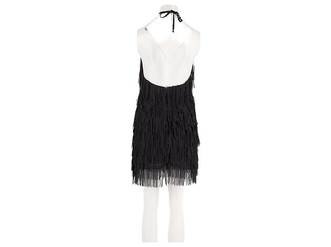 Autre Marque Mini abito nero BAOBAB con frange e tulle - vista 2