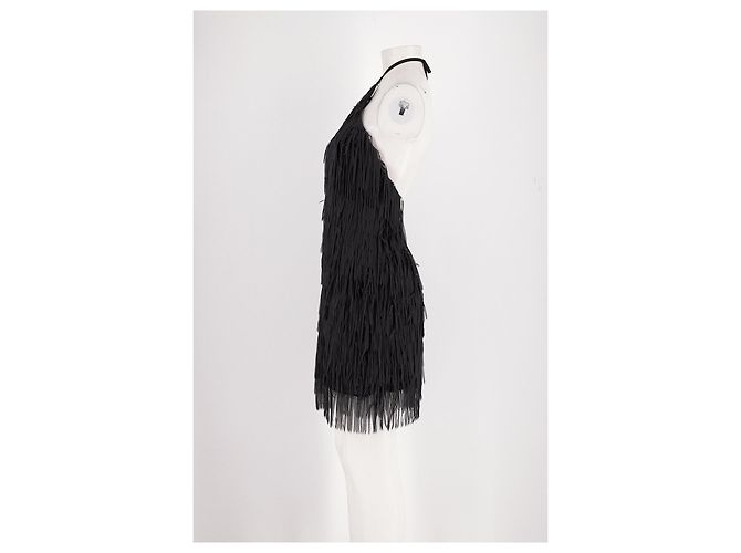 Autre Marque Mini abito nero BAOBAB con frange e tulle - vista 3