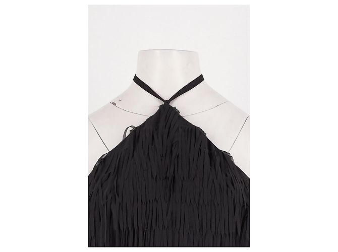 Autre Marque Mini abito nero BAOBAB con frange e tulle - vista 5
