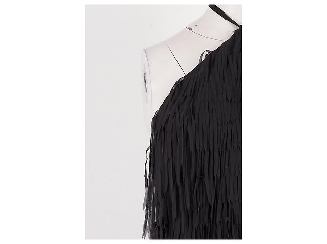 Autre Marque Mini abito nero BAOBAB con frange e tulle - vista 6