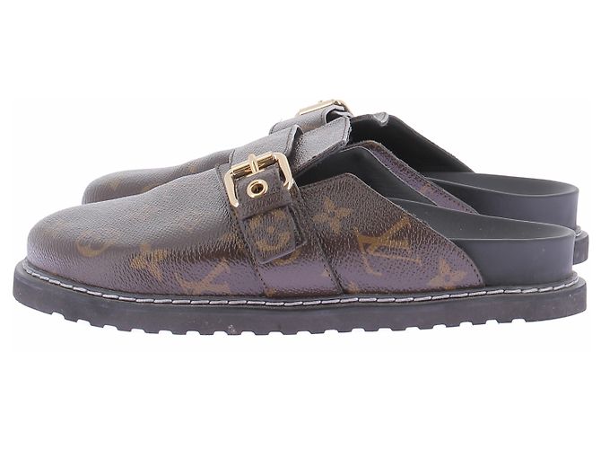 Louis Vuitton Mules "LV Cozy" marroni in pelle - vista 2