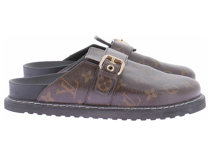 Louis Vuitton Mules "LV Cozy" marroni in pelle - vista 3
