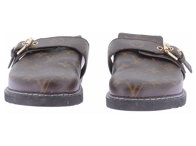 Louis Vuitton Mules "LV Cozy" marroni in pelle - vista 5