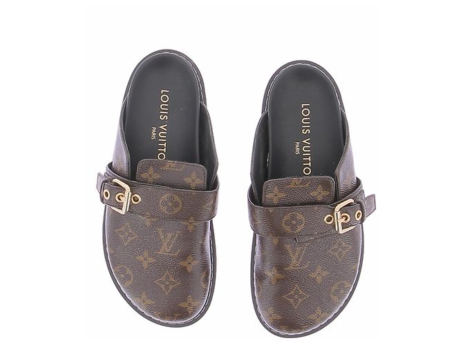 Louis Vuitton Mules "LV Cozy" marroni in pelle - vista 6