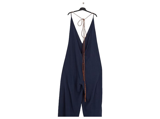 Autre Marque Marineblauer Leinen-Overall - Ansicht 2