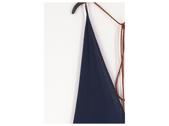 Autre Marque Marineblauer Leinen-Overall - Ansicht 4