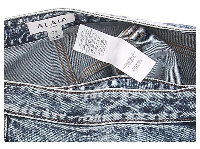 Alaïa Ausgewaschene Denim-Jeans mit Rock - Ansicht 5