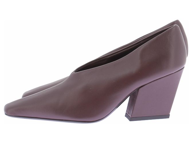 Autre Marque Décolleté in pelle marrone - vista 2