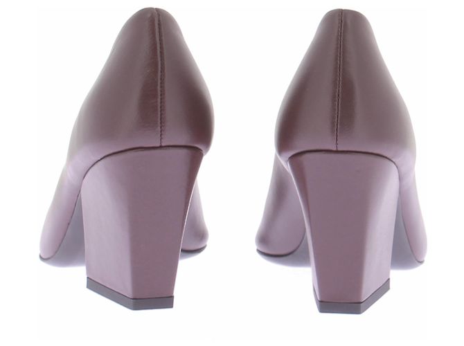 Autre Marque Décolleté in pelle marrone - vista 4